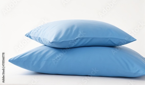 Blue pillows on plain white background from AI Generative