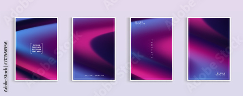 Set of covers design templates with vibrant northern lights gradient background. trendy modern design. applicable for landing pages, covers, brochures, flyers, presentations, banners. Vector design.