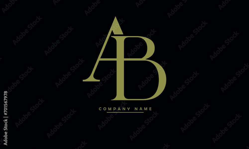AB, BA, A, B Abstract Letters Logo Monogram