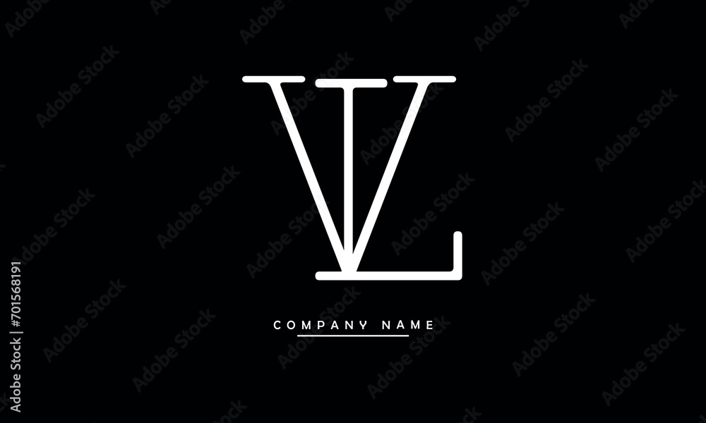 LV, VL, L, V Abstract Letters Logo Monogram LV, VL, L, V Abstract Letters Logo Monogram