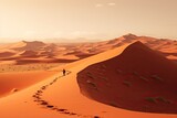 Sand dunes in the Sahara desert, Morocco. Africa. Sunset, AI Generated