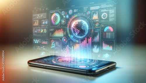 Wallpaper Mural phone with holographic maps Torontodigital.ca