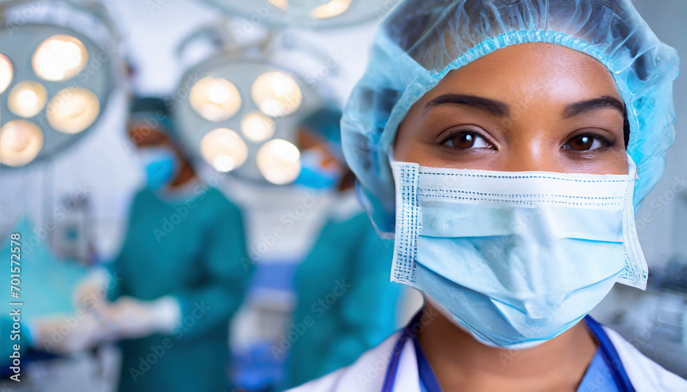 Portrait of female surgeon looking at camera in operation room at hospital Portrait of female surgeon looking at camera in operation room at hospital