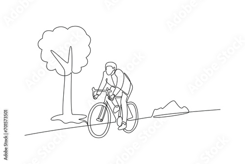 Continuous one line drawing  Family and children spending time together. Walking family concept. Doodle vector illustration.