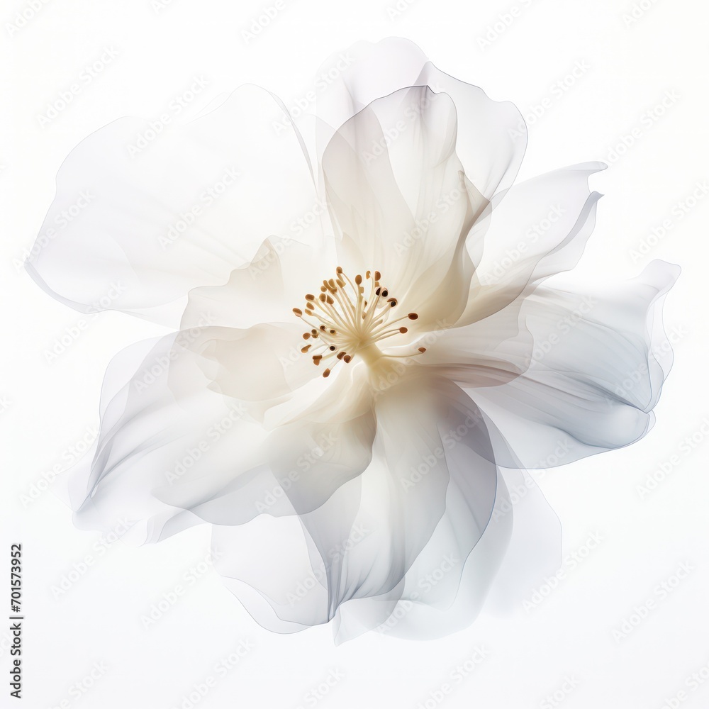 Transparent flower on a white background