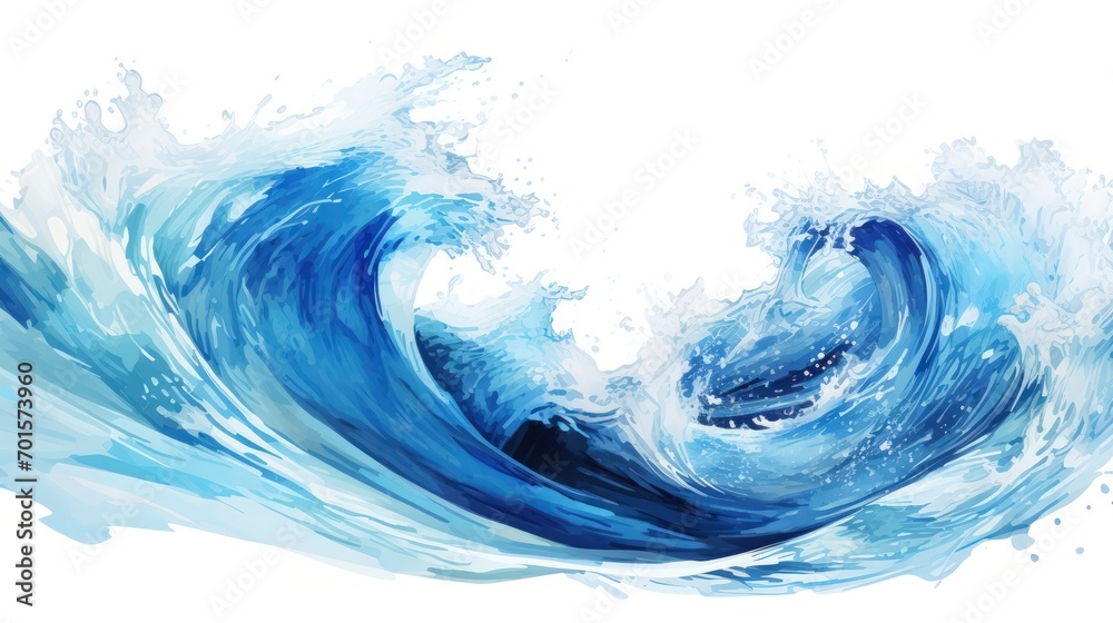 Transparent blue water splashes and waves adorned with drops Transparent blue water splashes and waves adorned with drops