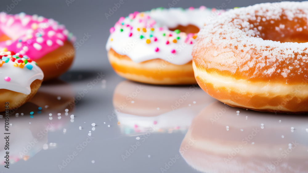 doughnut with icing sugar doughnut with icing sugar