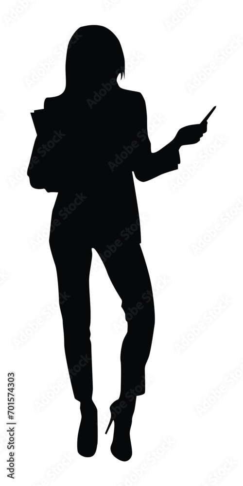 Business woman silhouette standing illustration