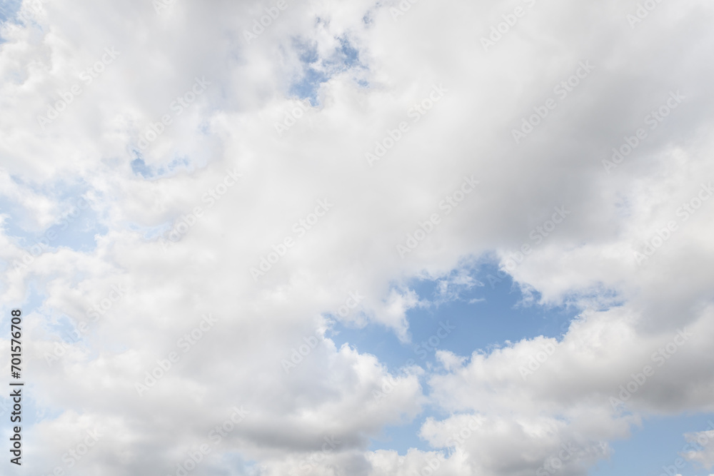The unique  beauty of a clear cloudy daytime summer sunny calm bright sky