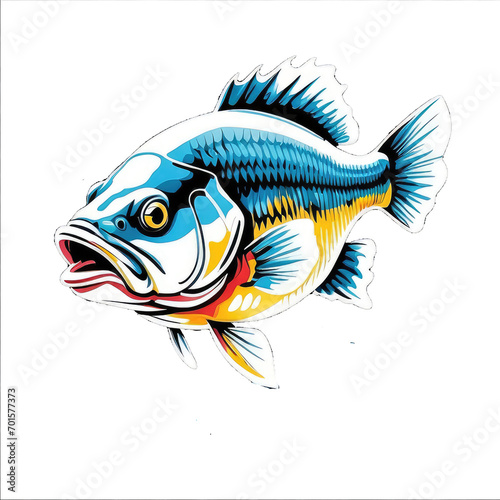 design mascot bass fish illustration with transparent background © Rizaldy