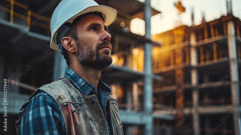 Face of a contractor and maintenance manager at a construction site with copy space. Portrait of an engineer with a hardhat overseeing a successful project development Face of a contractor and maintenance manager at a construction site with copy space. Portrait of an engineer with a hardhat overseeing a successful project development