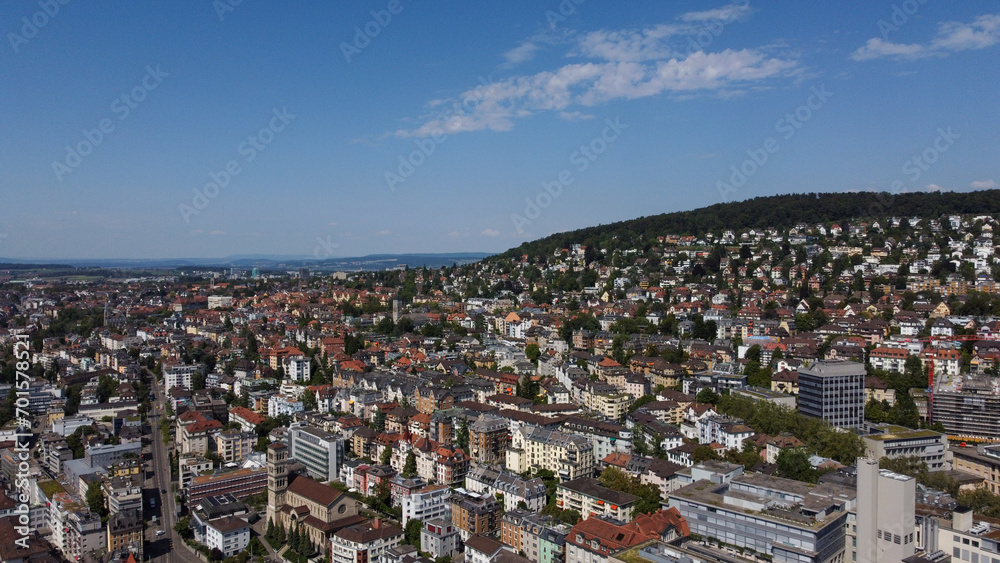 view of the city of Lausanne in Switzerland