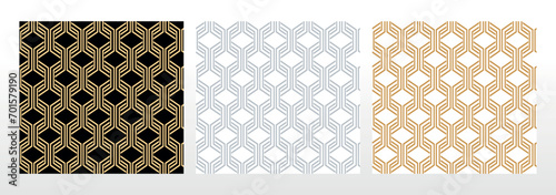 Set of abstract geometric patterns. Seamless vector backgrounds. Colored ornaments Graphic modern patterns Simple lattice graphic design
