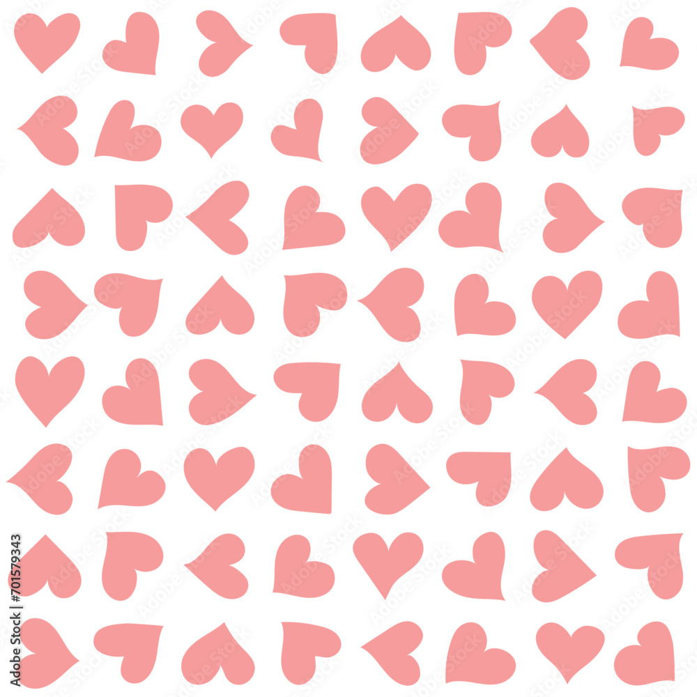 wedding repetitive background. pink hearts. vector seamless pattern. valentine day. fabric swatch. wrapping paper. design template for greeting card