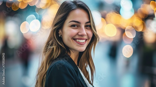 Happy fashion business woman leader with a vision, mindset and motivation for success. Portrait smile of a young entrepreneur or corporate professional face © WS Studio 1985