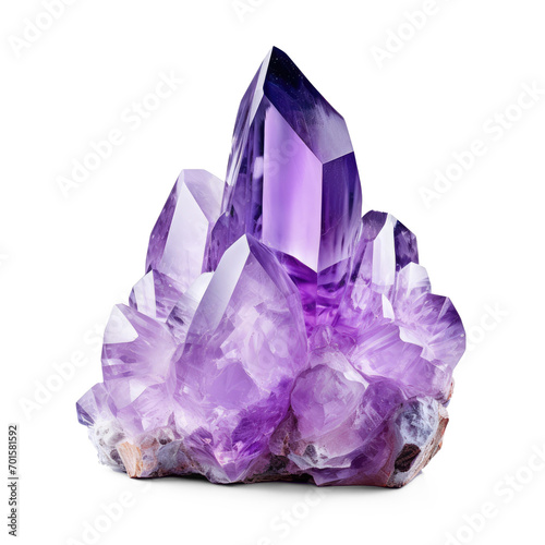 calcite crystal amethyst on isolate transparency background, PNG