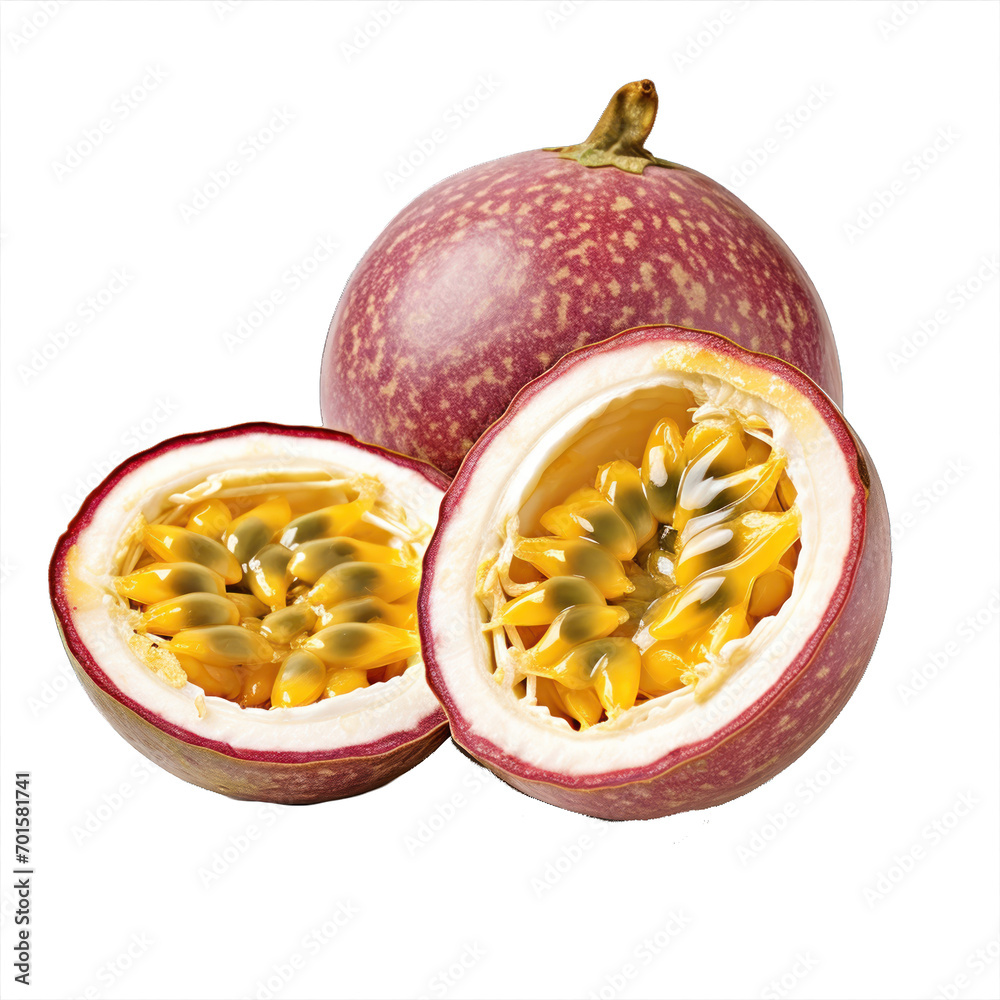 Passion fruit isolated on tranparent background. Generative AI Passion fruit isolated on tranparent background. Generative AI