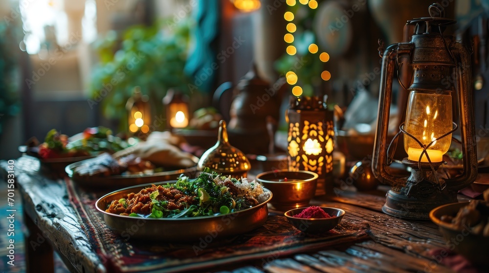 Ramadan Feast of Authentic Arabic Cuisine: Savory Tagine, Rich Flavors, and Cozy Ambiance, Moroccan Dining Experience: Lantern-Lit Evening with Traditional Spices and Tagine