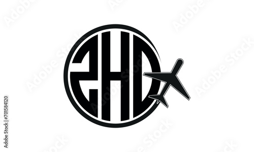 ZHO three initial letter circle tour & travel agency logo design vector template. hajj Umrah agency, abstract, wordmark, business, monogram, minimalist, brand, company, flat, tourism agency, tourist