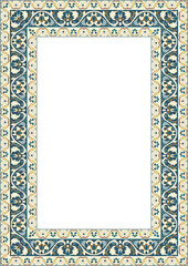 Decorative pattern frame with floral ornaments for cards and invitations