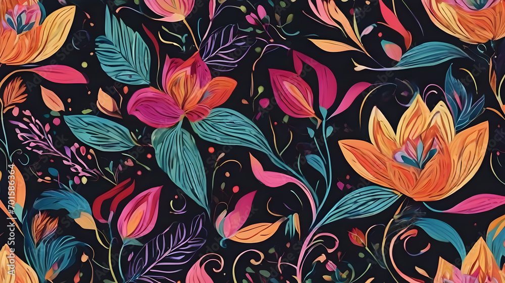 Abstract floral background elements for design. AI generated image. AI generated image Abstract floral background elements for design. AI generated image. AI generated image