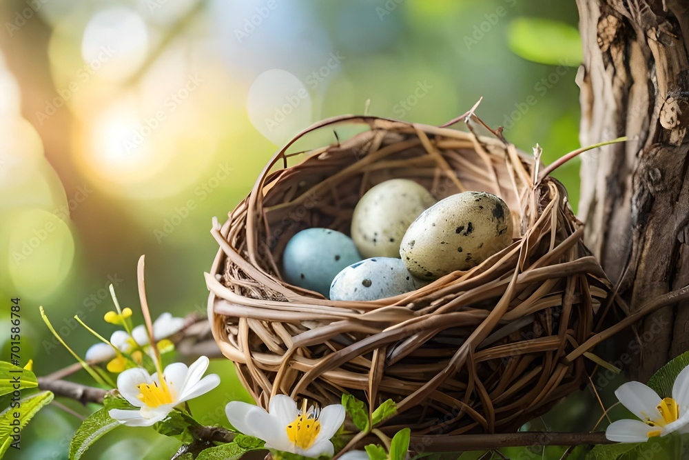 Obraz premium easter eggs in a nest