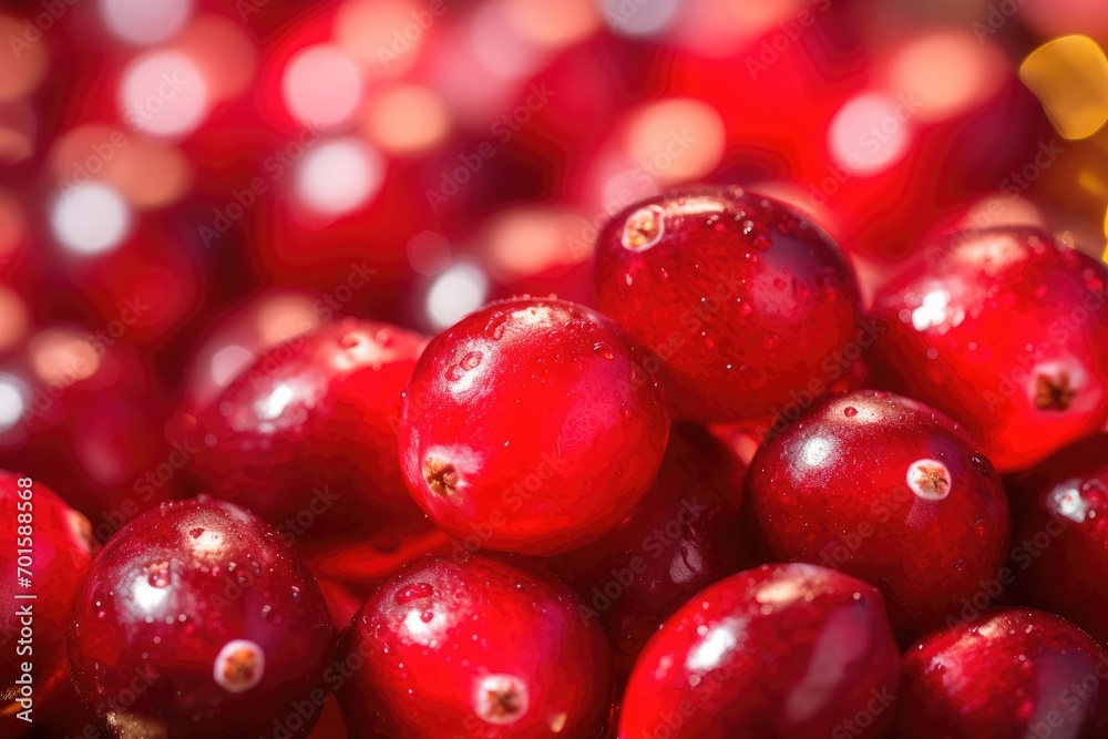 Cranberry Elegance: Close-up of cranberries. Cranberry Elegance: Close-up of cranberries.