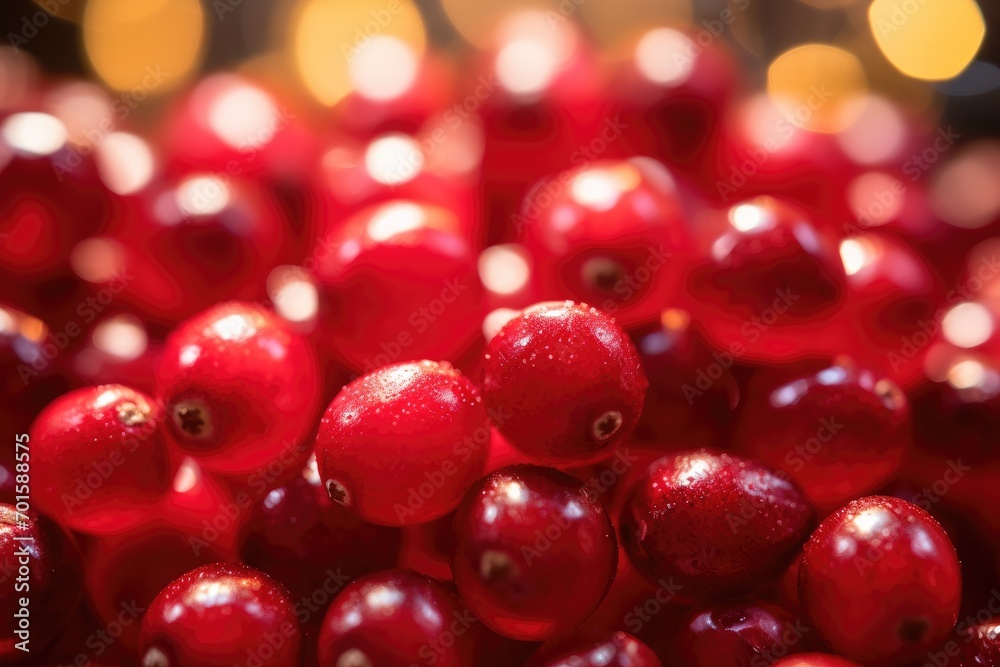 Cranberry Elegance: Close-up of cranberries. Cranberry Elegance: Close-up of cranberries.