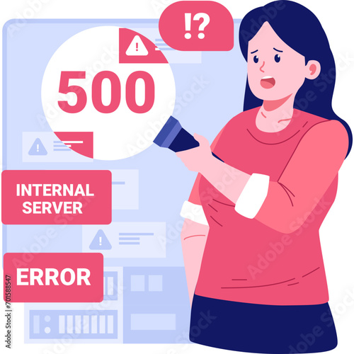 500 Server Error Character Illustration