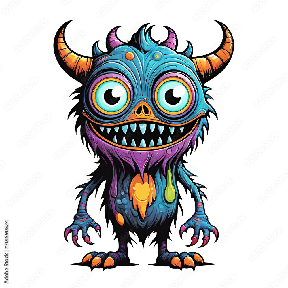 Monster cartoon character design illustration on transparent background Monster cartoon character design illustration on transparent background