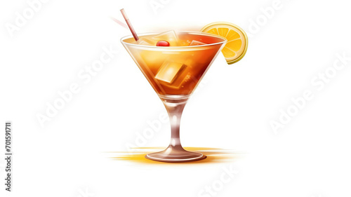 illustration of a cocktail drink Generative Ai 