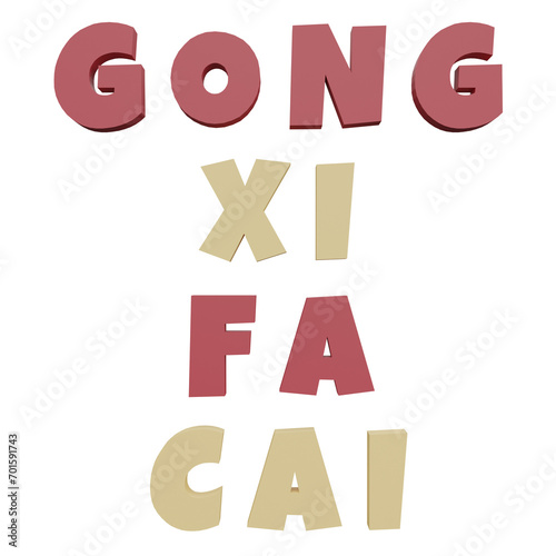 3D Text Gong Xi Fa Cai