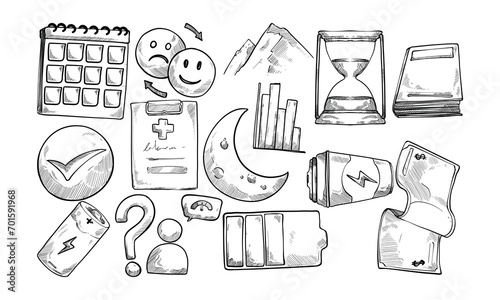 Workaholic handdrawn collection