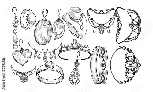 jewellery handdrawn collection