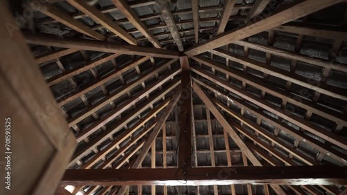 wooden roof in traditional Javanese style