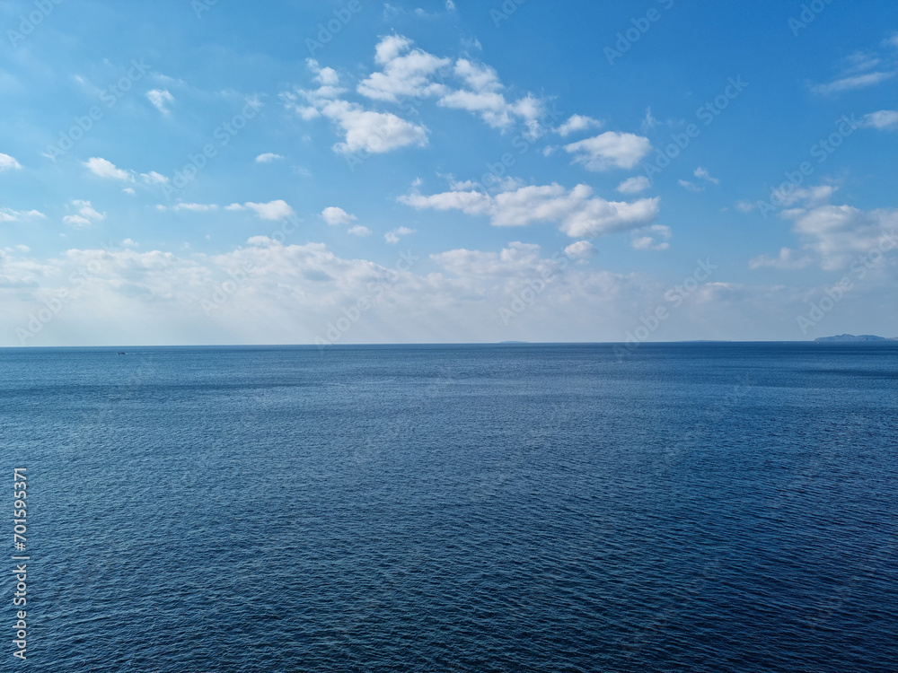 Blue sky and blue sea scenery.
