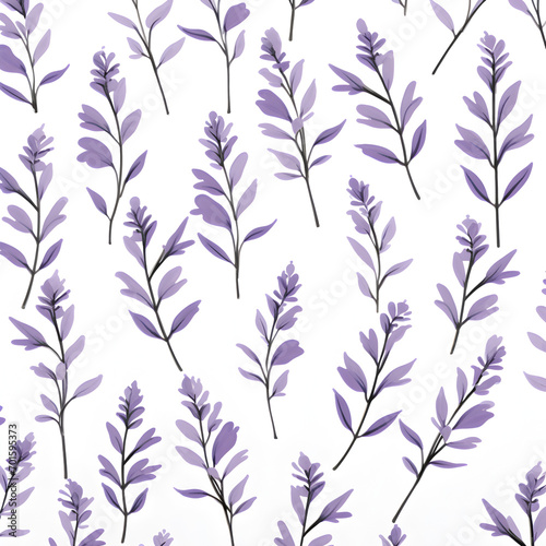 Minimalist Lavender pattern with a white background