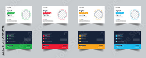 Modern Creative Corporate Post Card Template, Vector Template for Opening Invitation Editable, Professional Business Postcard Design, Event Card Design, Invitation Design, Direct Mail EDDM Template