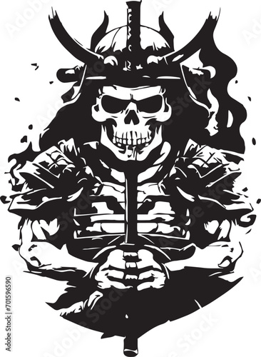 Skull  samurai illustration design