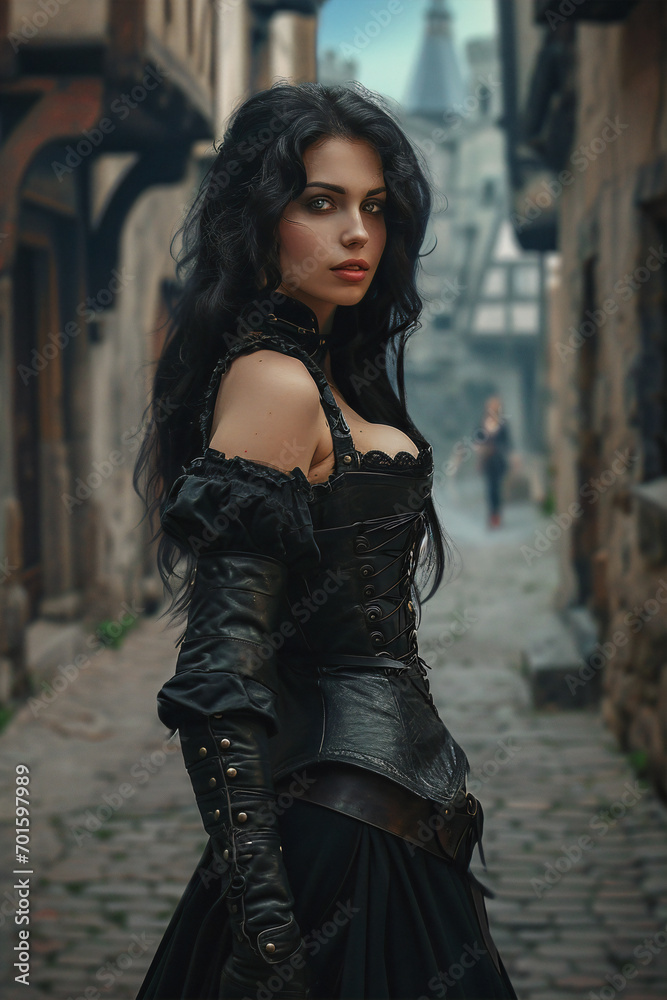 Enchantress of the Cobblestone Alley. Generative AI Enchantress of the Cobblestone Alley. Generative AI