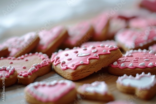 Valentine day cookies background 