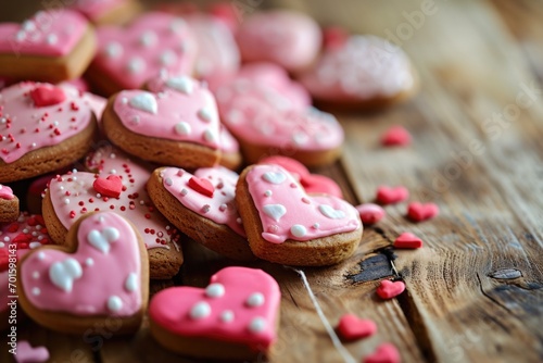 Valentine day cookies background 