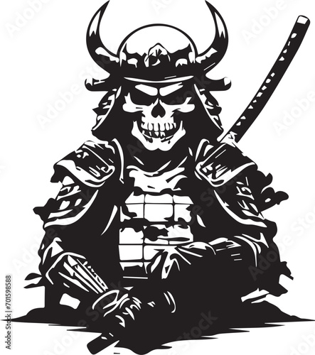 Skull  samurai illustration design