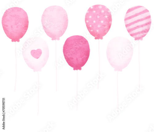 watercolor pink balloons