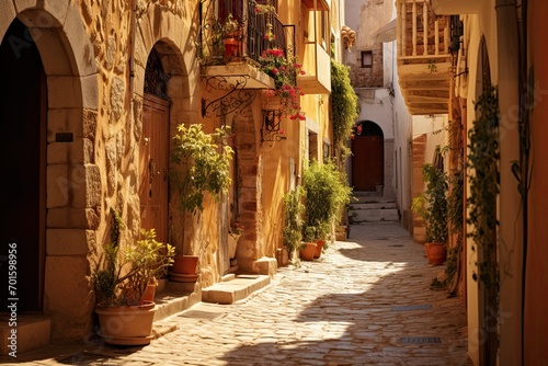 Narrow street in the old town of Mdina, Malta, AI Generated © Iftikhar alam
