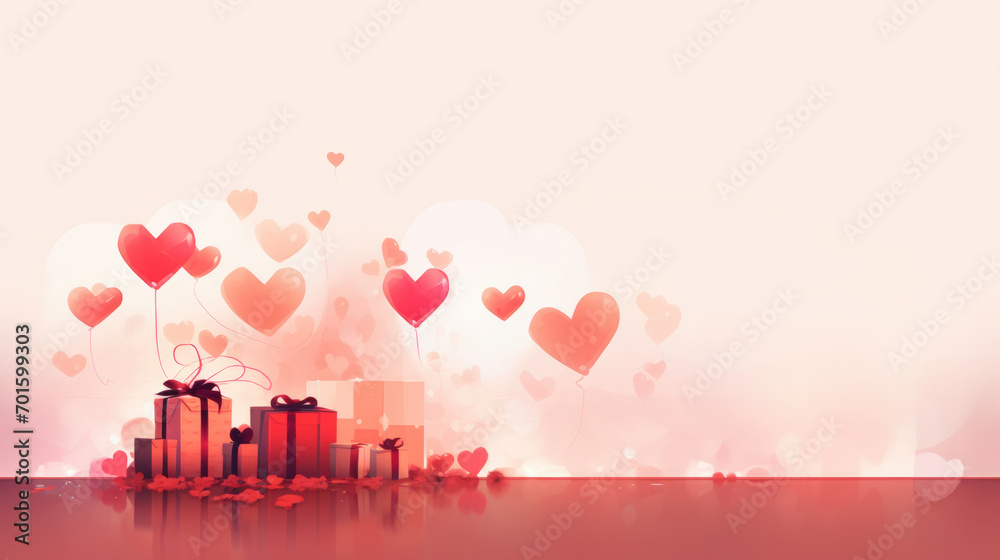 Happy valentines day greeting background  heart and ribbon on pink background  Valentine day sale banner template background design.