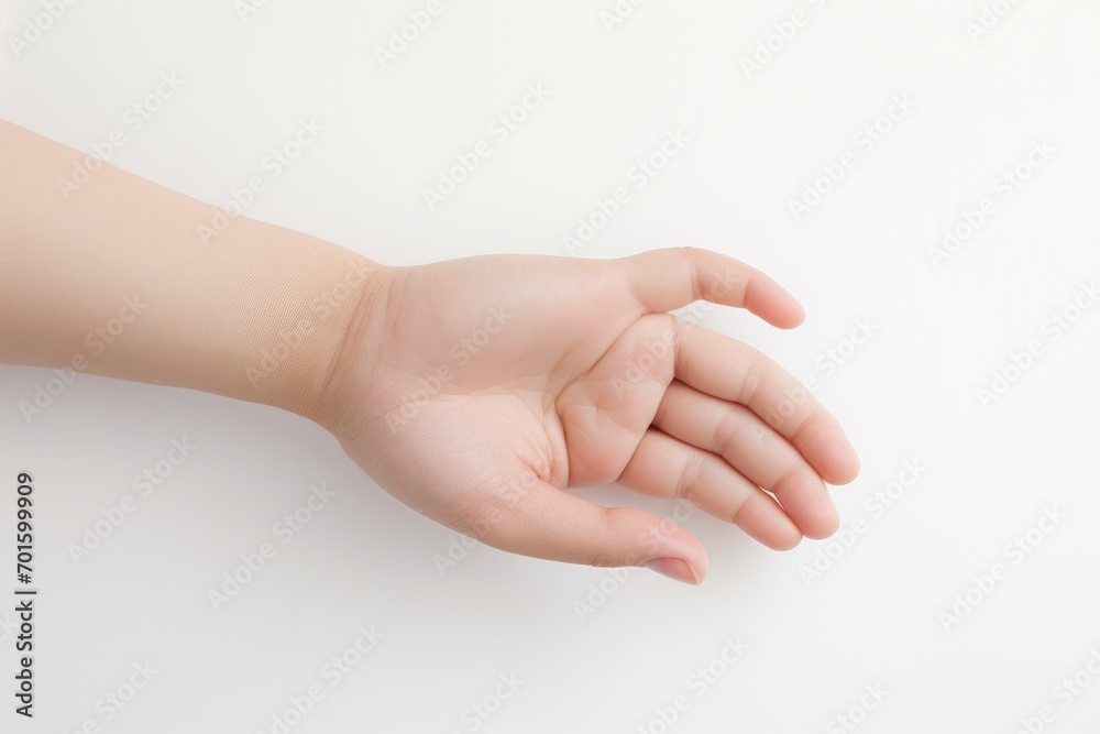 Hand of a child isolated on white background, clipping path included, AI Generated Hand of a child isolated on white background, clipping path included, AI Generated
