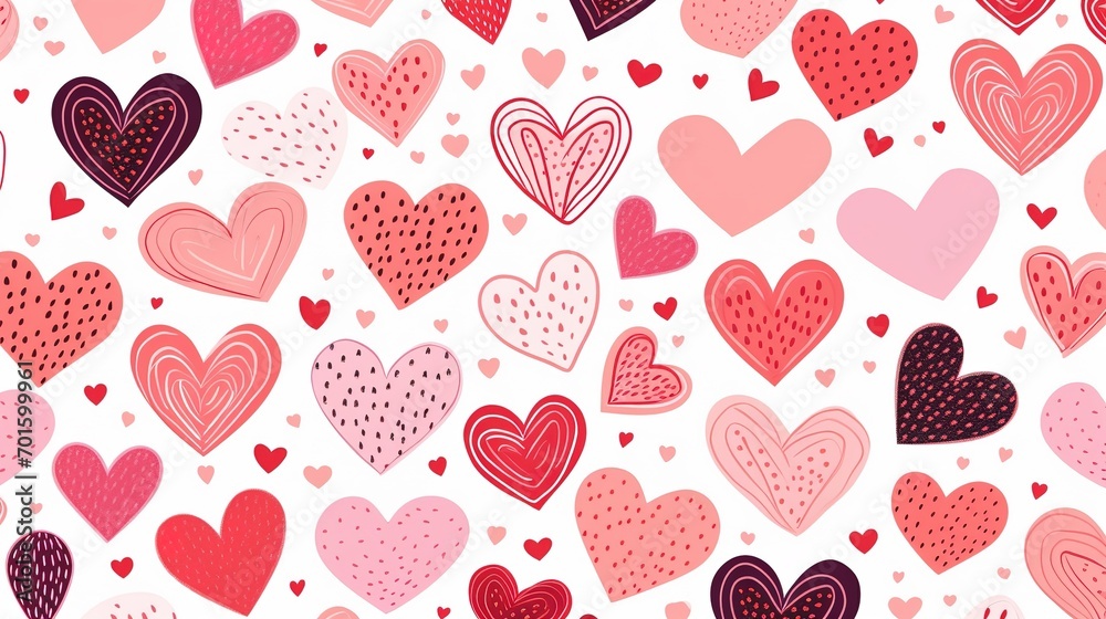 Hearts pattern background, valentines day concept. Generative Ai Hearts pattern background, valentines day concept. Generative Ai