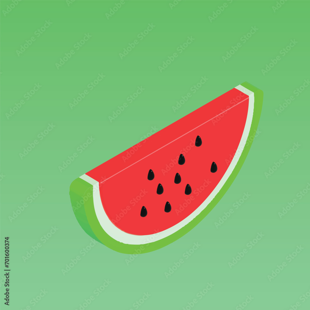 Water Melon Fruit. Bright juicy summer fruit concept. Realistic 3d object cartoon style. Vector colorful illustration. Water Melon Fruit. Bright juicy summer fruit concept. Realistic 3d object cartoon style. Vector colorful illustration.