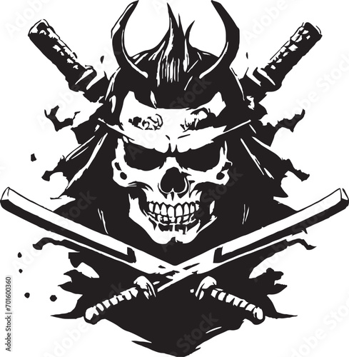 Skull  samurai illustration design